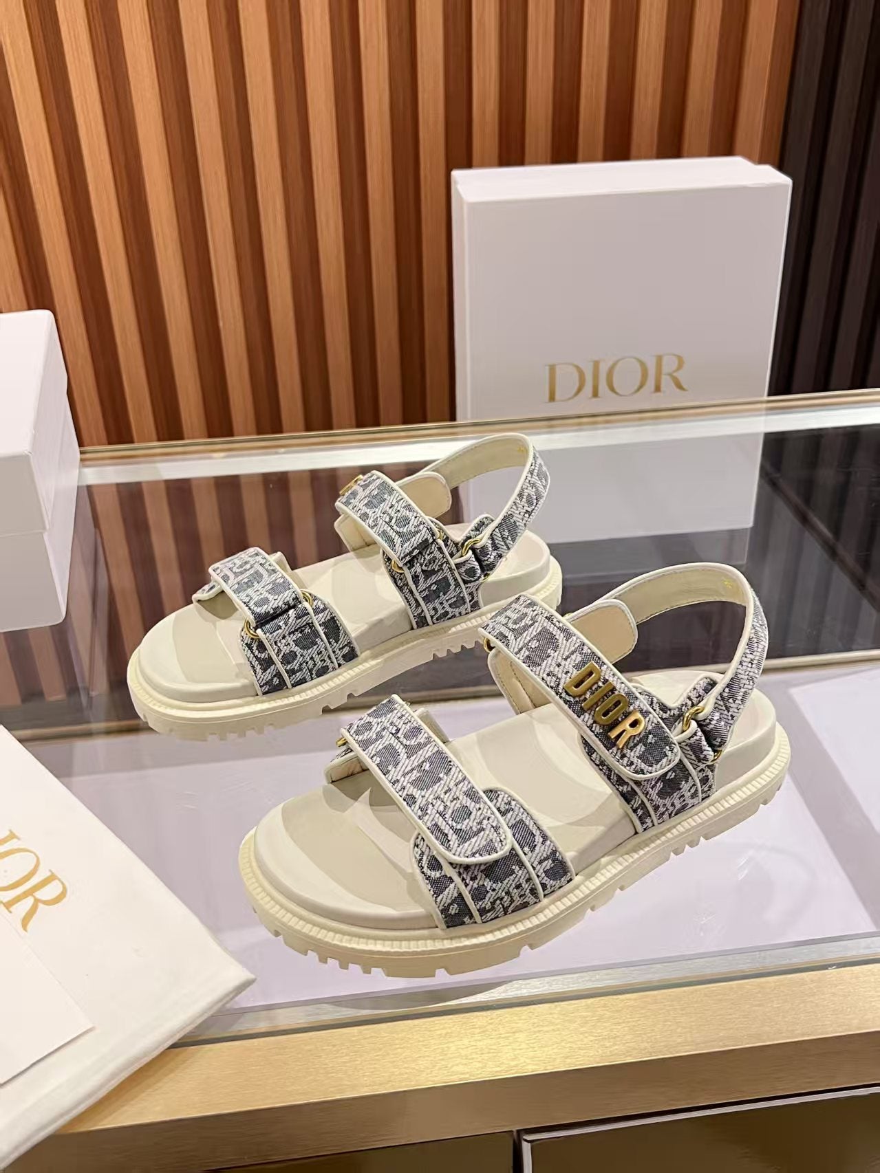 DIOR  DIORact Sandal Monogram Canvas Fabric 242452