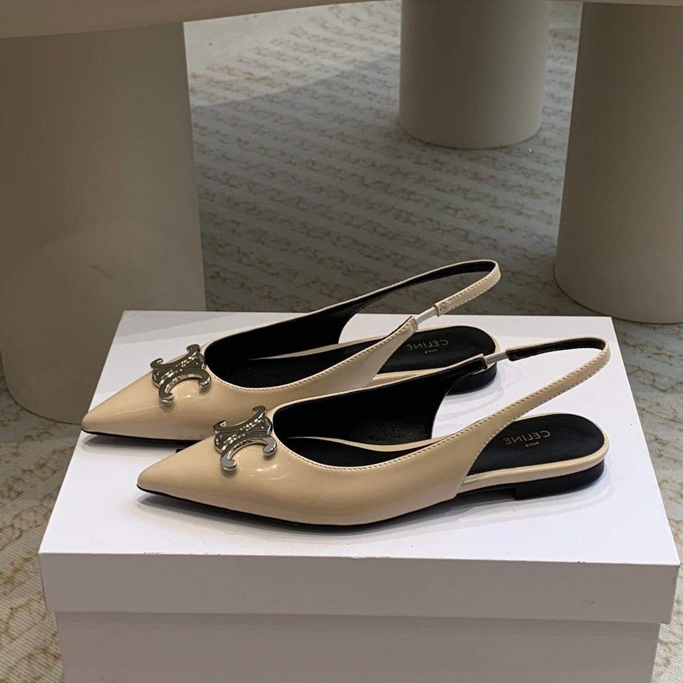 Celine ALMA TRIOMPHE SLINGBACK IN LAMBSKIN BEIGE
