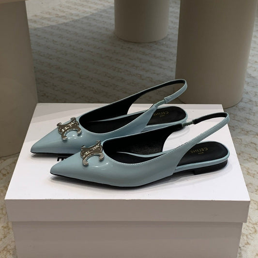Celine ALMA TRIOMPHE SLINGBACK IN LAMBSKIN ICEBERGBLUE