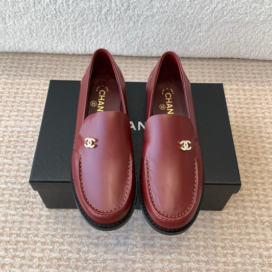 CHANEL 25S Loafer Dark Red Calfskin