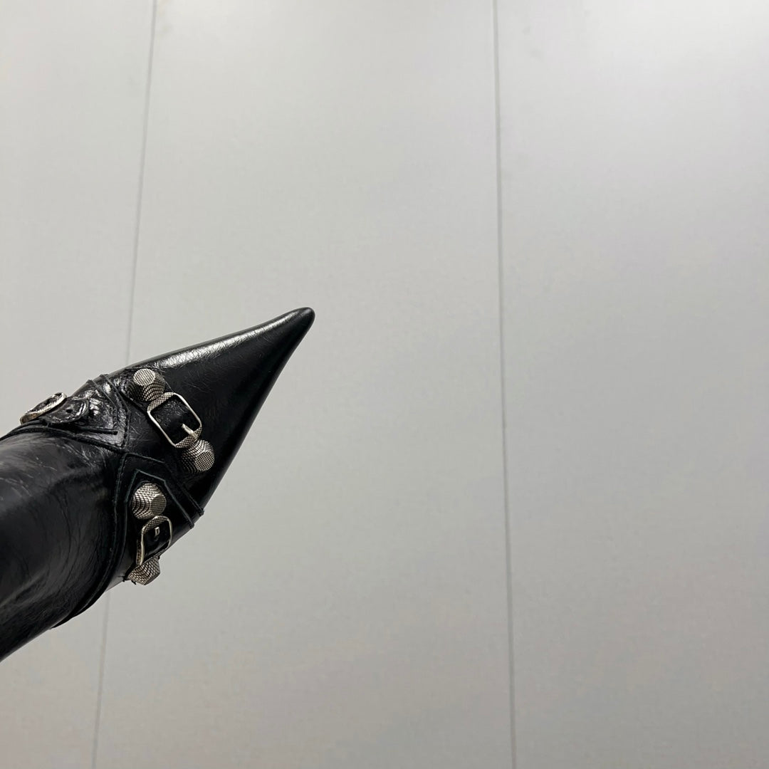 Balanciaga CAGOLE HIGH BOOTS IN BLACK LAMBSKIN