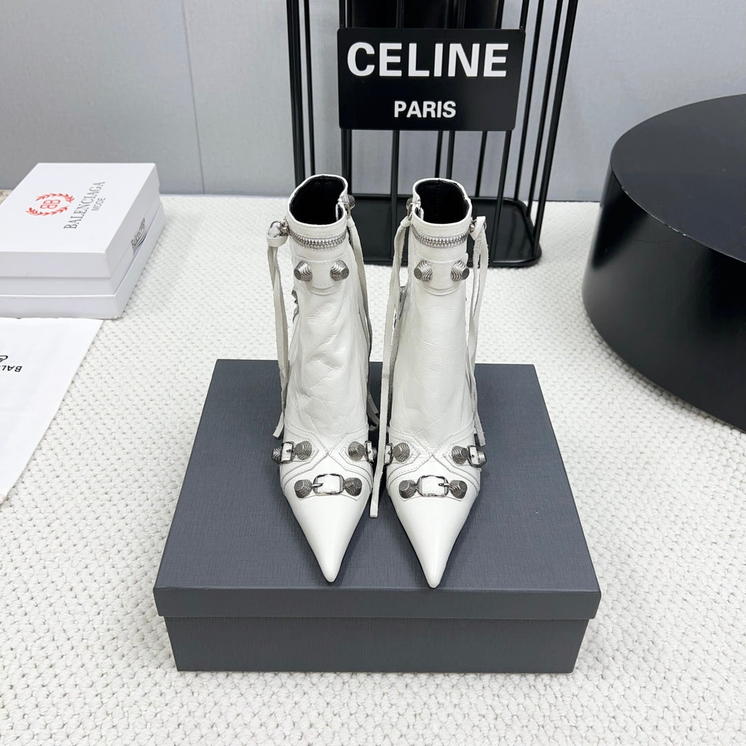 Balanciaga CAGOLE HIGH BOOTS IN WHITE LAMBSKIN