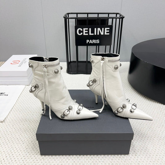 Balanciaga CAGOLE HIGH BOOTS IN WHITE LAMBSKIN