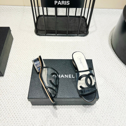 CHANEL 25 Mule 3cm PVC Calfskin