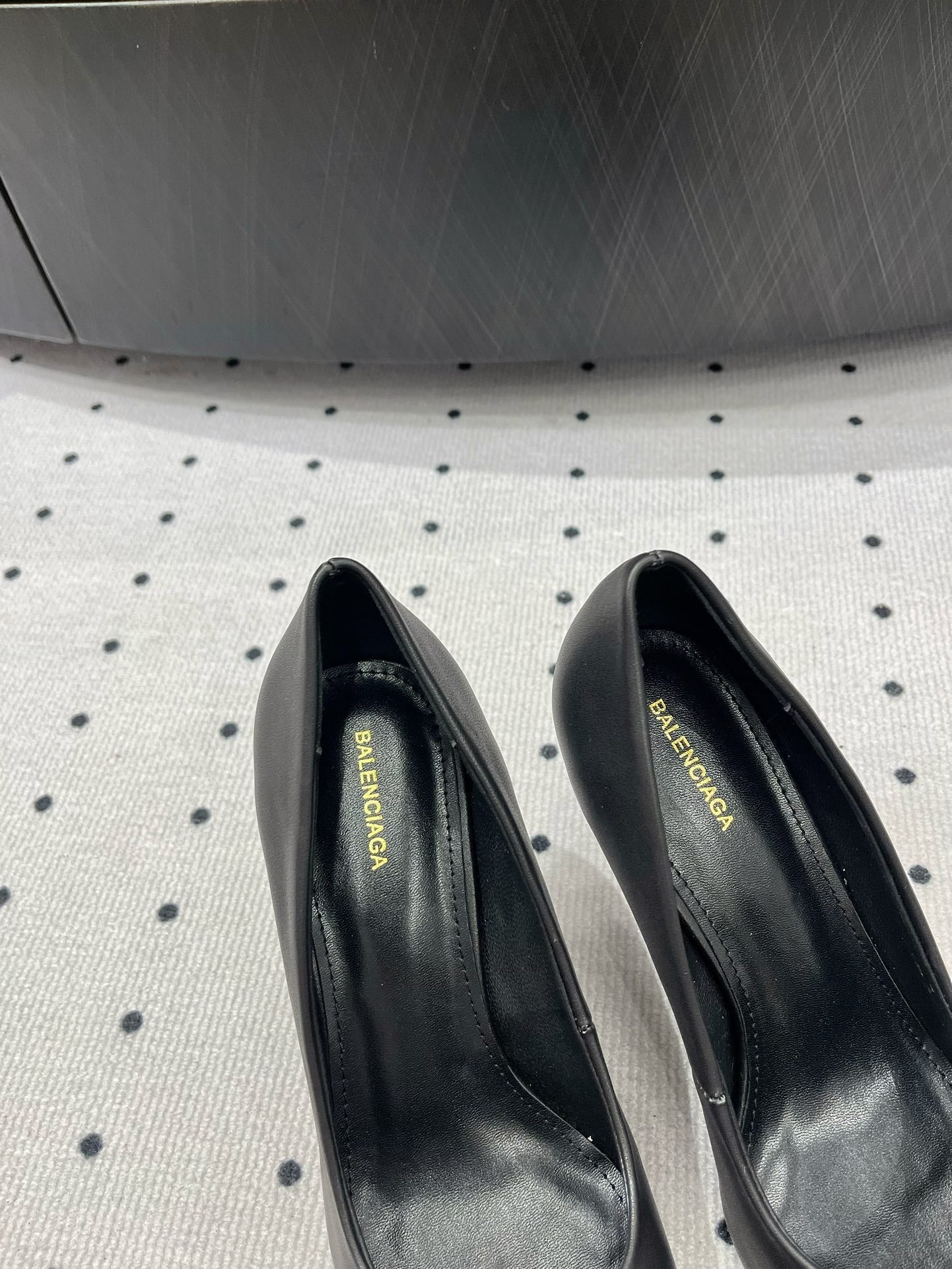Balanciaga HEELED PUMPS 65 MM IN BLACK SMOOTH LAMBSKIN SILVER HARDWARE