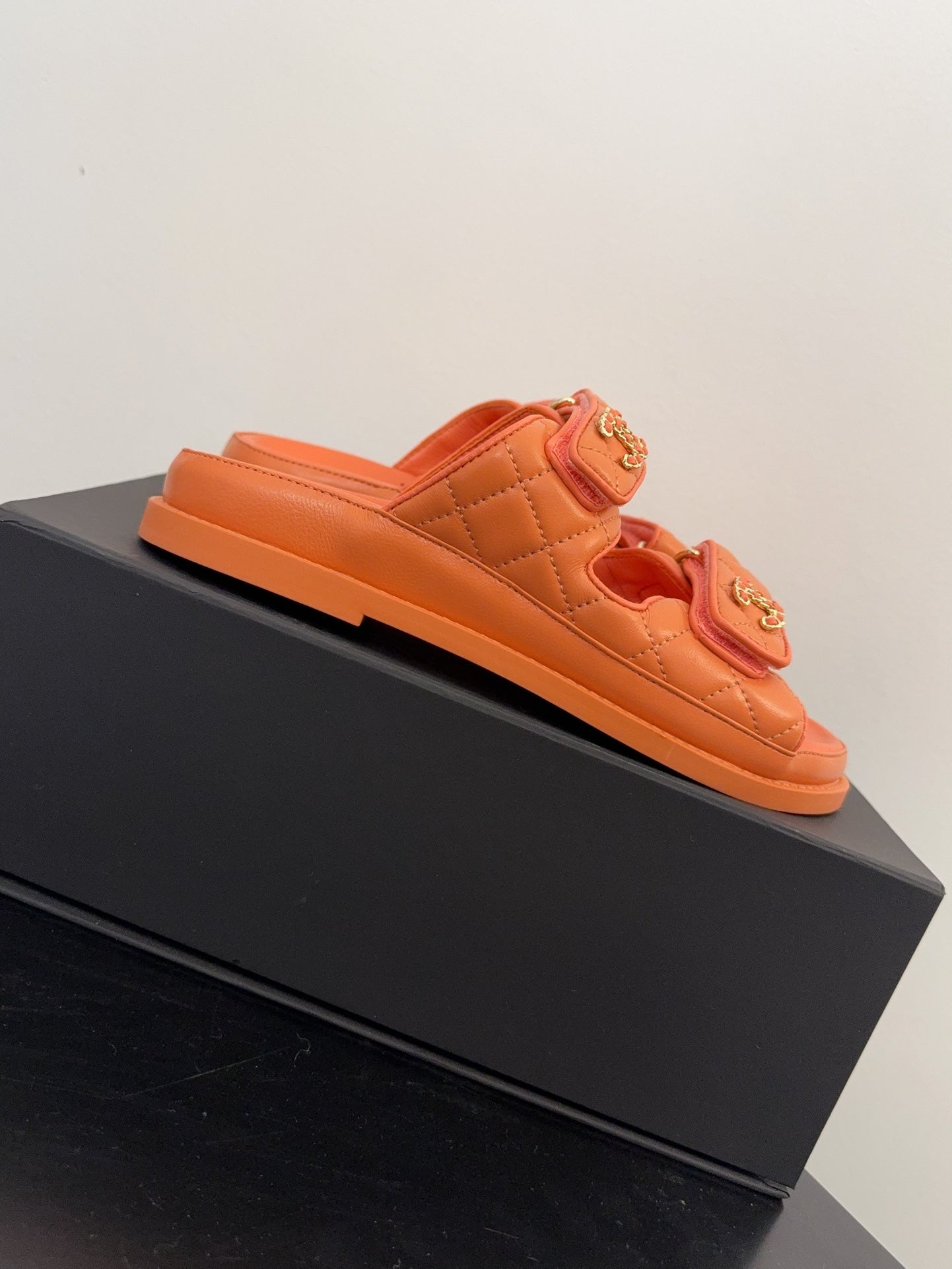 CHANEL 25 Dad Sandal Mule Orange Calfskin
