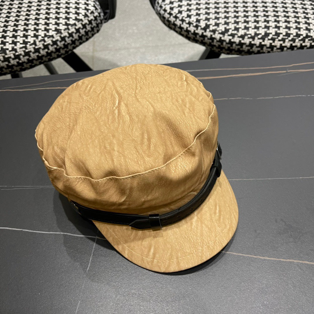 CHANEL BAKER BOY CAP IN PEANUT BROWN CALFSKIN 420948
