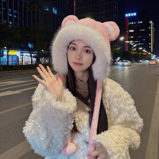 CHANEL BEANIE HAT IN BABY PINK FLEECE AND WOOL 433164