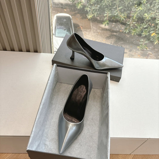 Balanciaga HIGH PUMPS IN RHINO GRAY PATENT CALFSKIN