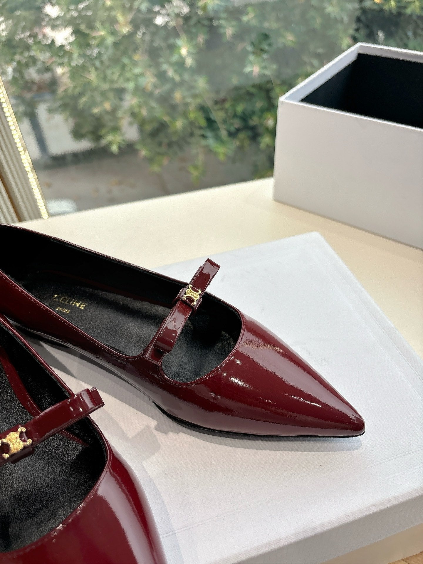 Celine CELINE Ballet Flats Red Patent Leather 285945