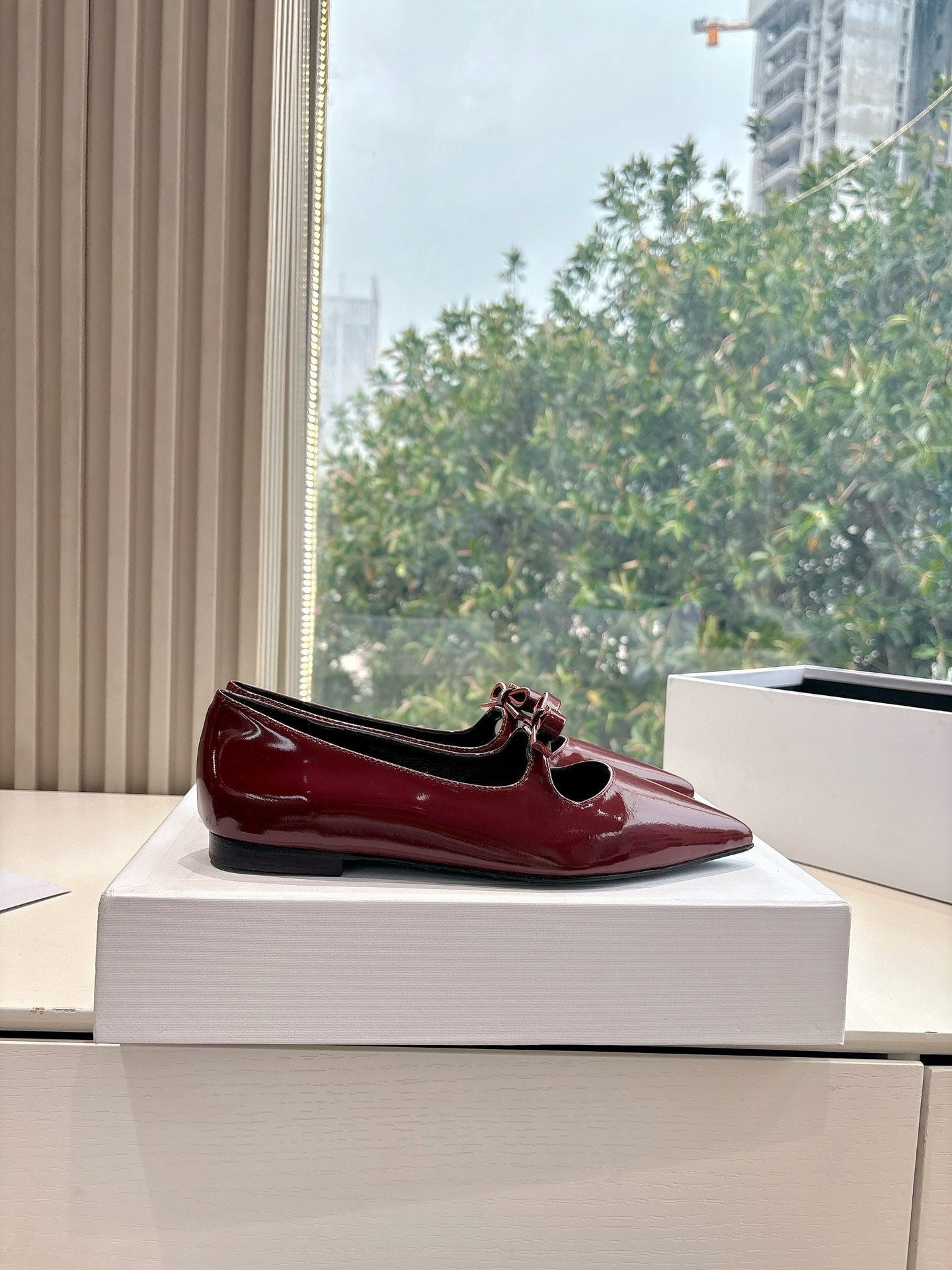 Celine CELINE Ballet Flats Red Patent Leather 285945