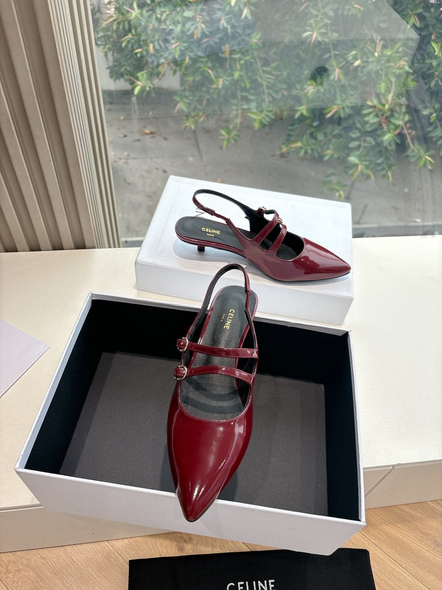Celine CELINE  Slingback Red Patent Leather 285947