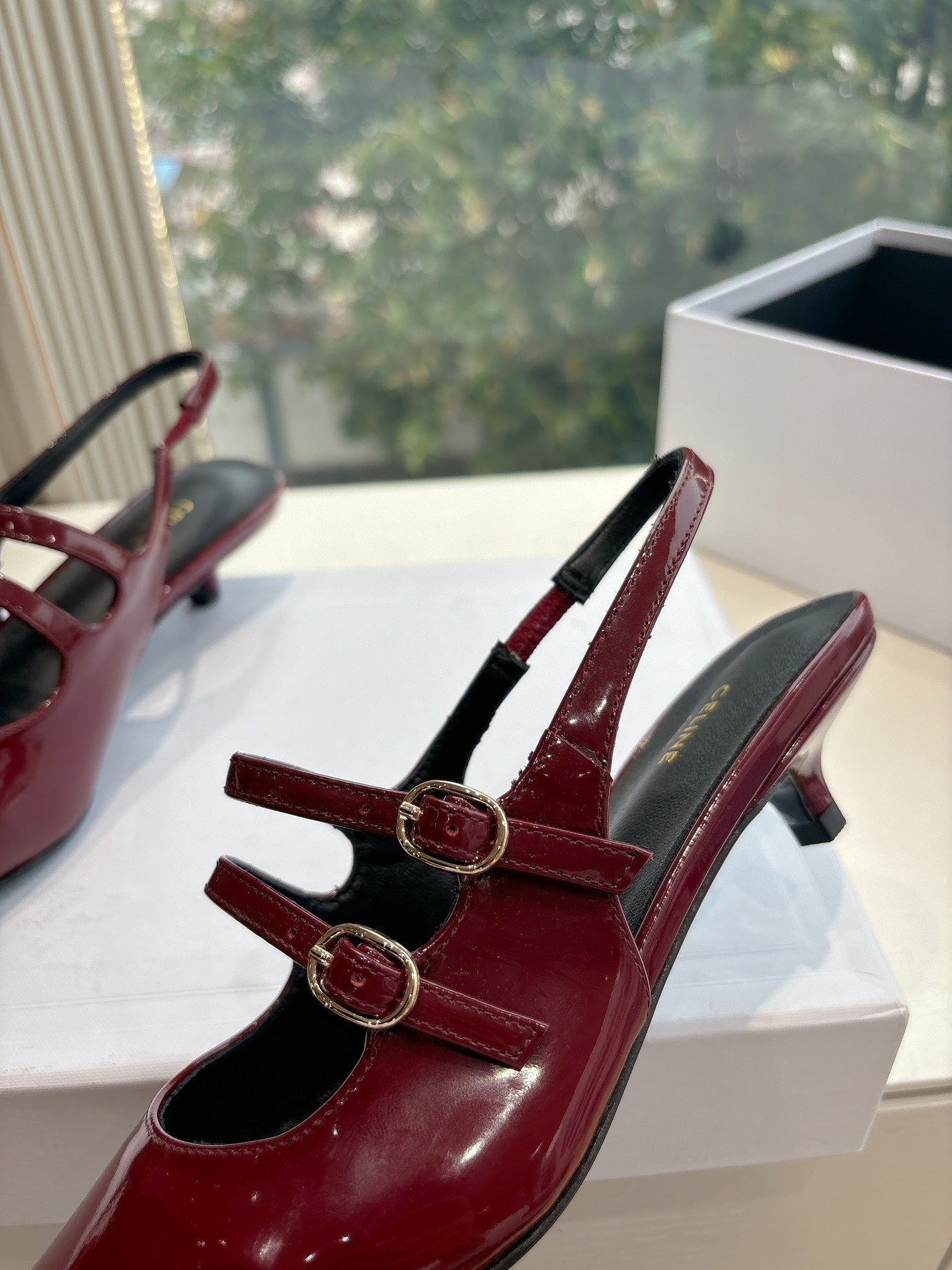 Celine CELINE  Slingback Red Patent Leather 285947