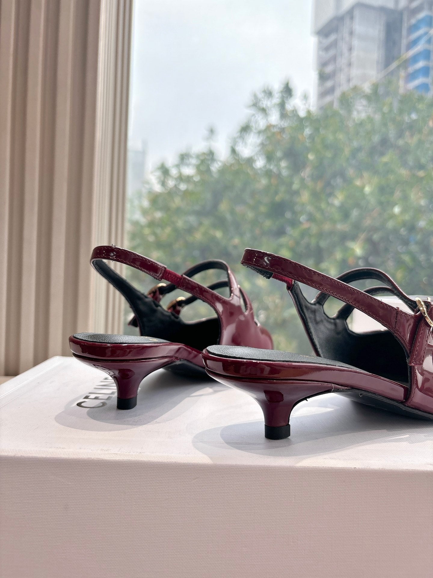 Celine CELINE  Slingback Red Patent Leather 285947