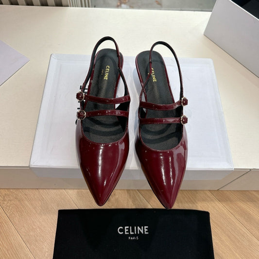 Celine CELINE  Slingback Red Patent Leather 285947