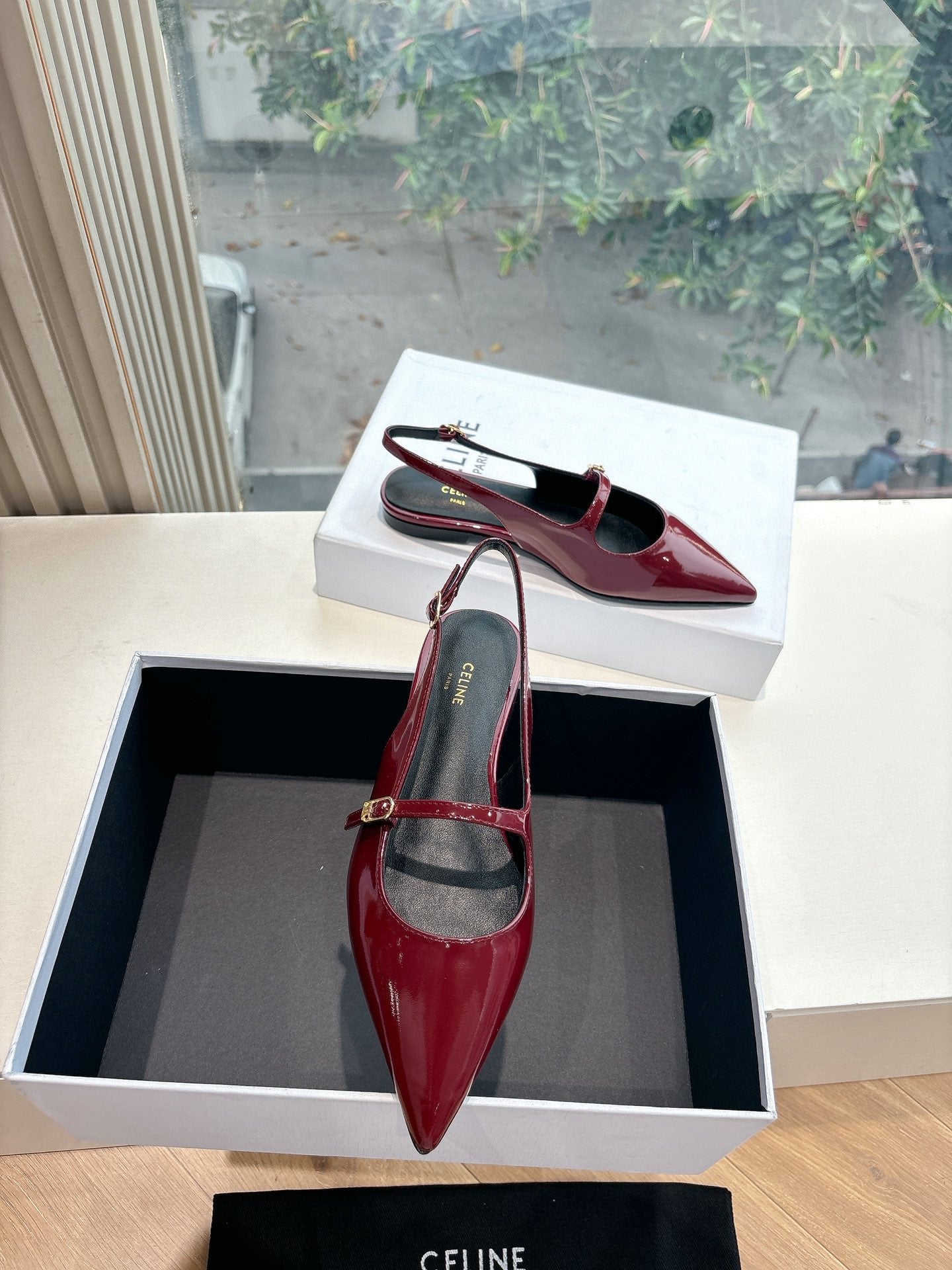 Celine CELINE  Slingback Red Patent Leather 285950