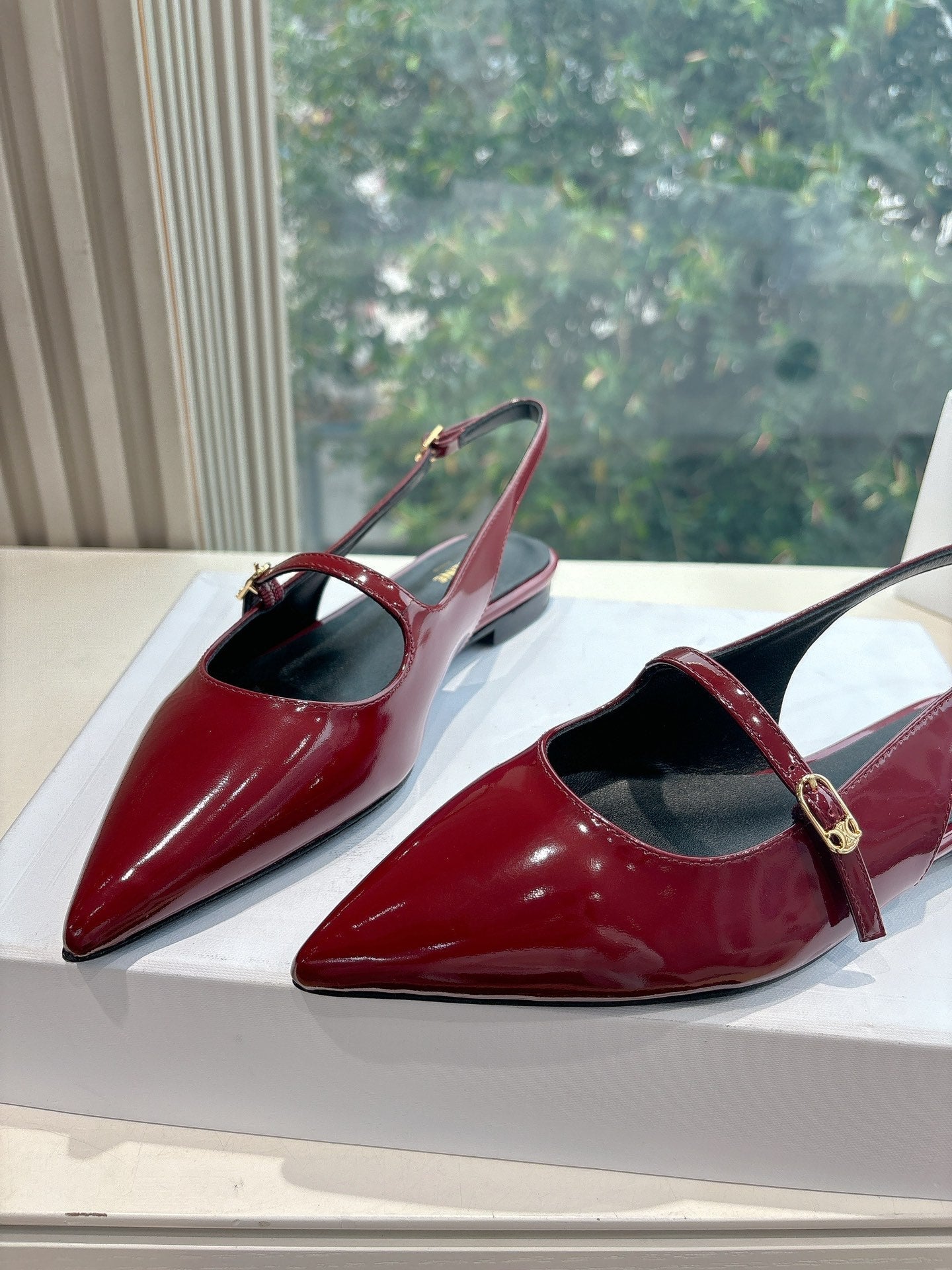 Celine CELINE  Slingback Red Patent Leather 285950