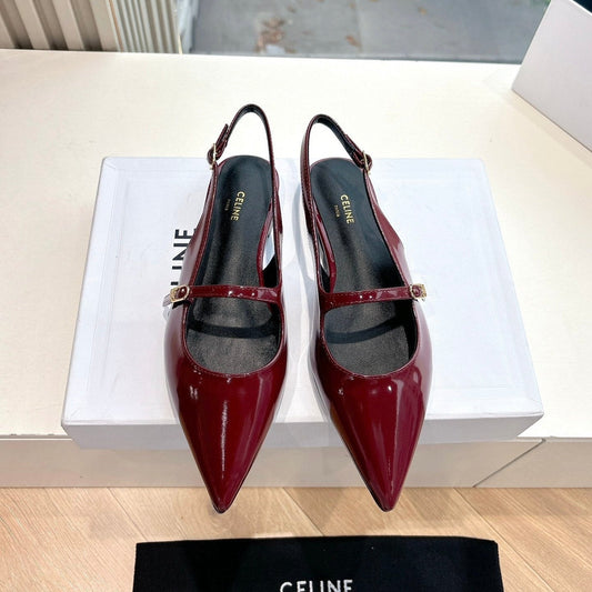 Celine CELINE  Slingback Red Patent Leather 285950