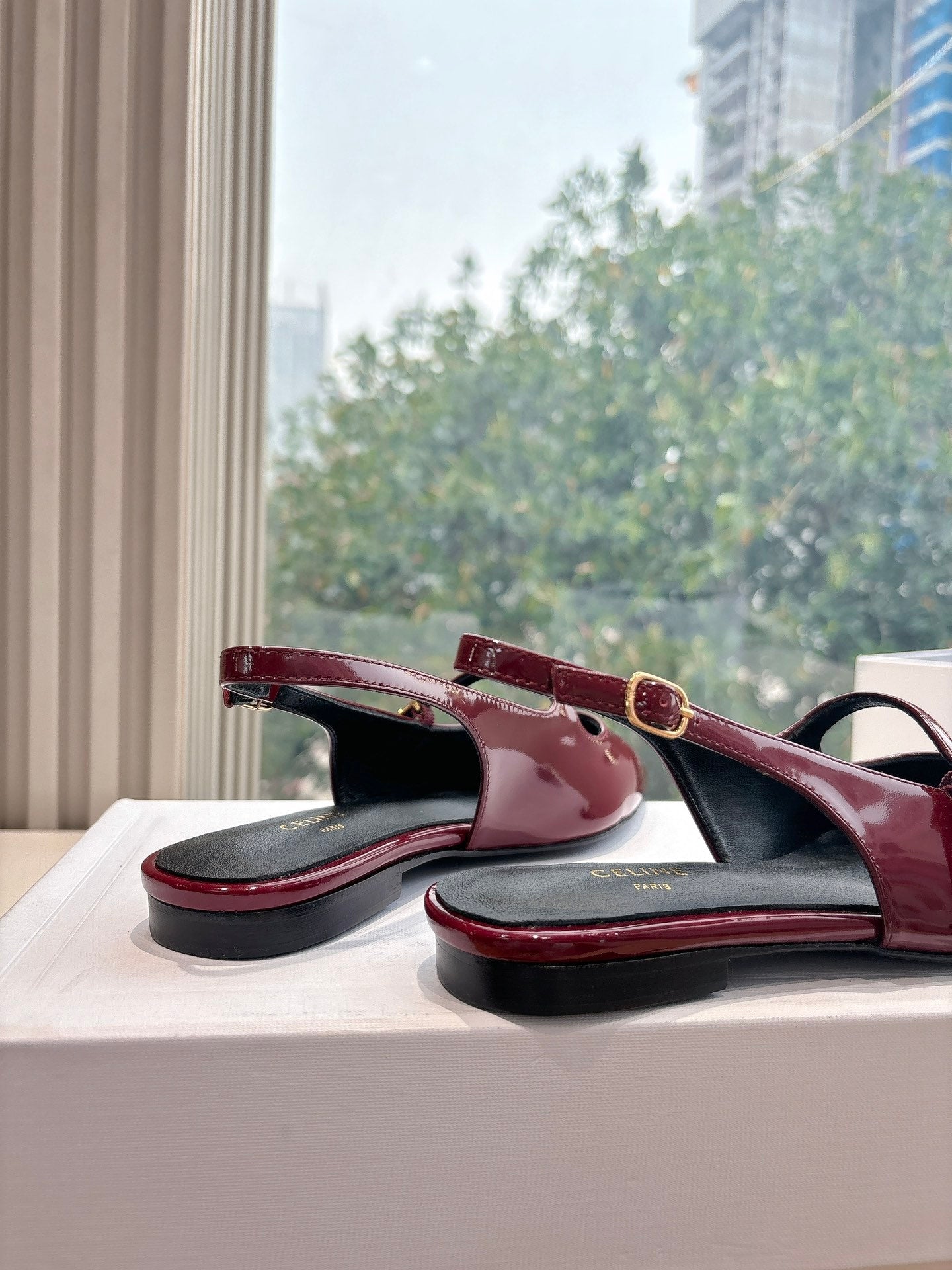 Celine CELINE  Slingback Red Patent Leather 285950