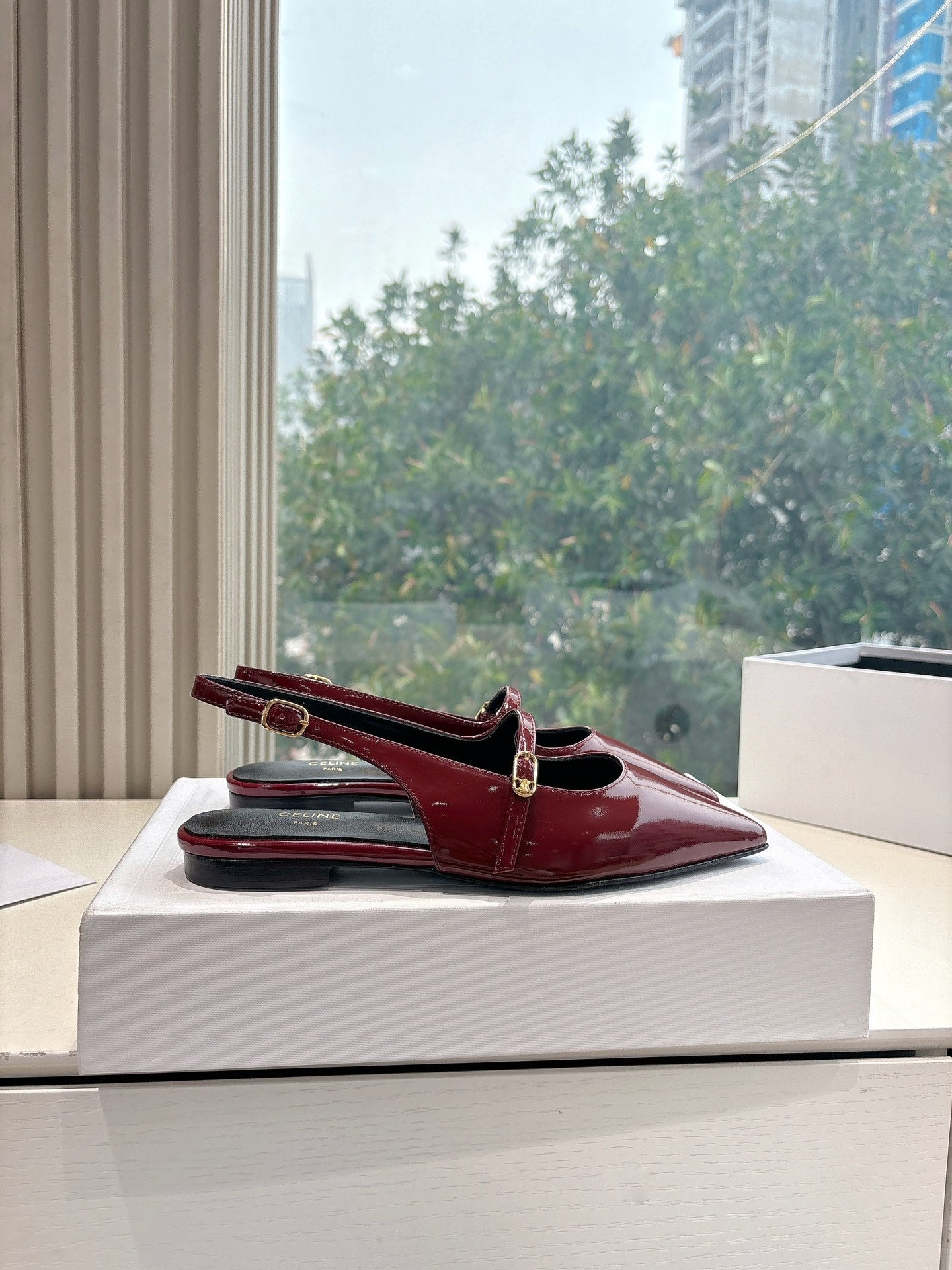 Celine CELINE  Slingback Red Patent Leather 285950