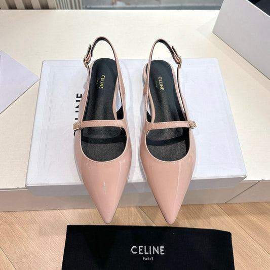 Celine CELINE  Slingback Pink Patent Leather 285951