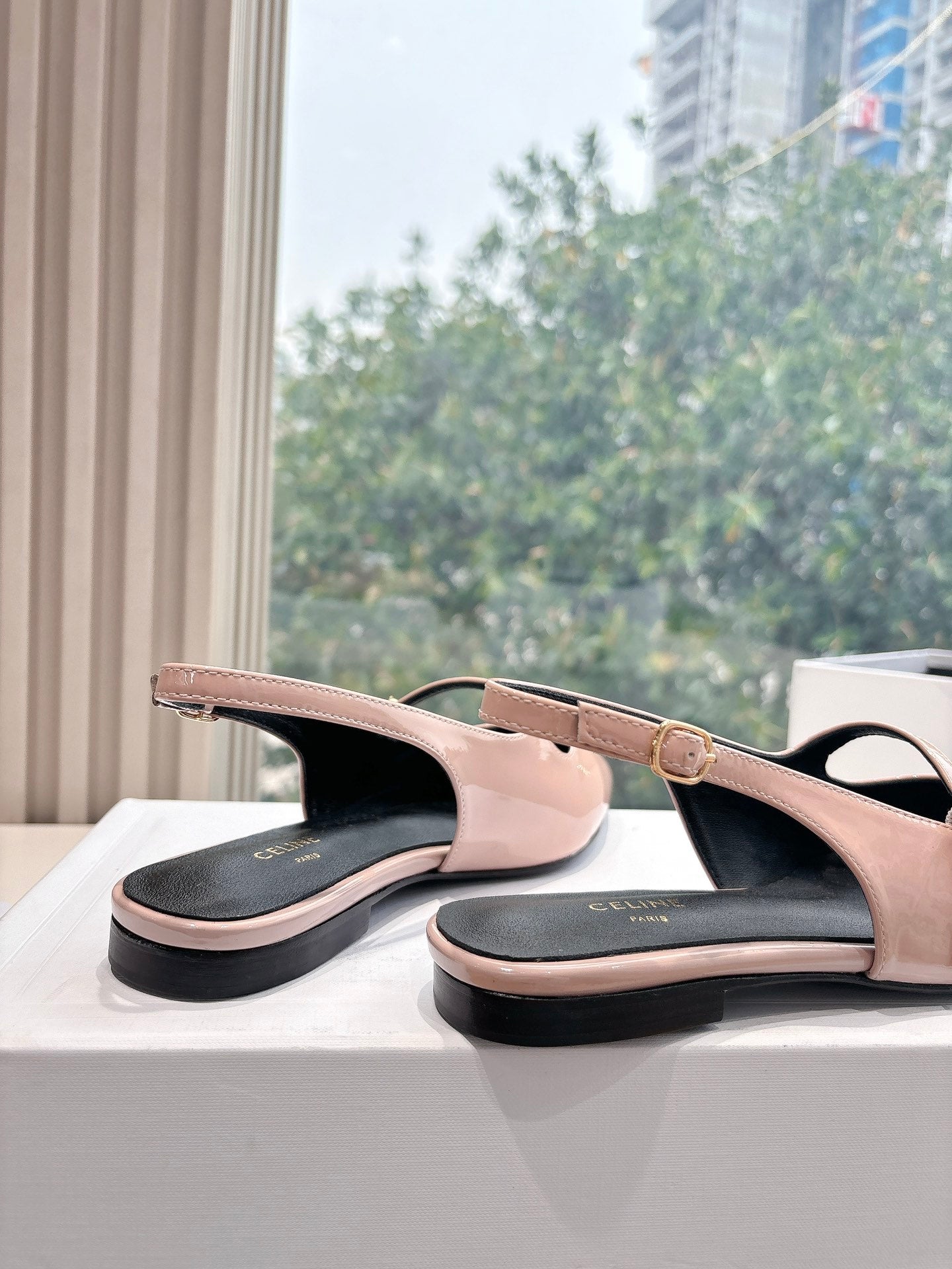 Celine CELINE  Slingback Pink Patent Leather 285951