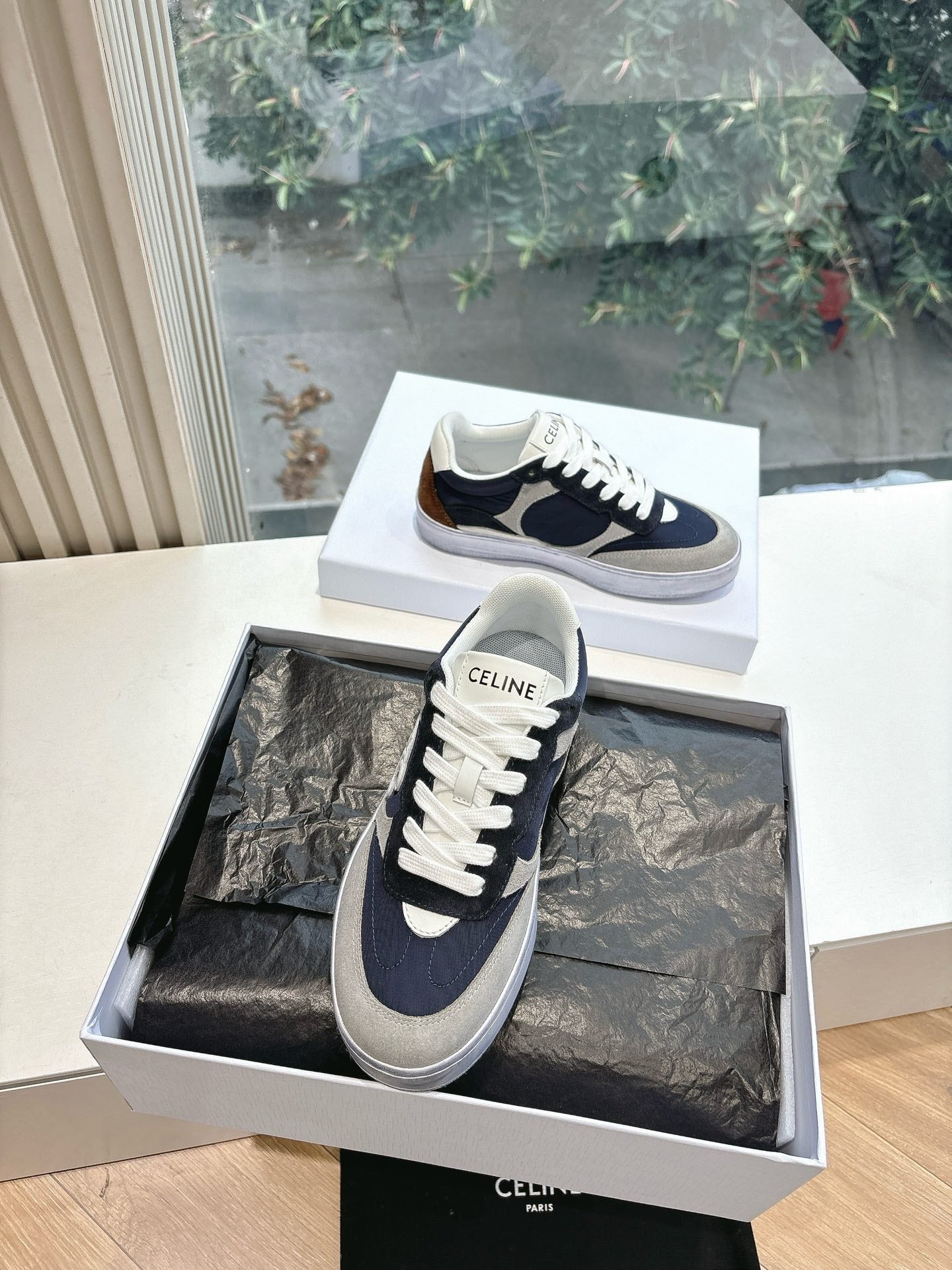 Celine CELINE Sneaker Blue Gray Suede 285895