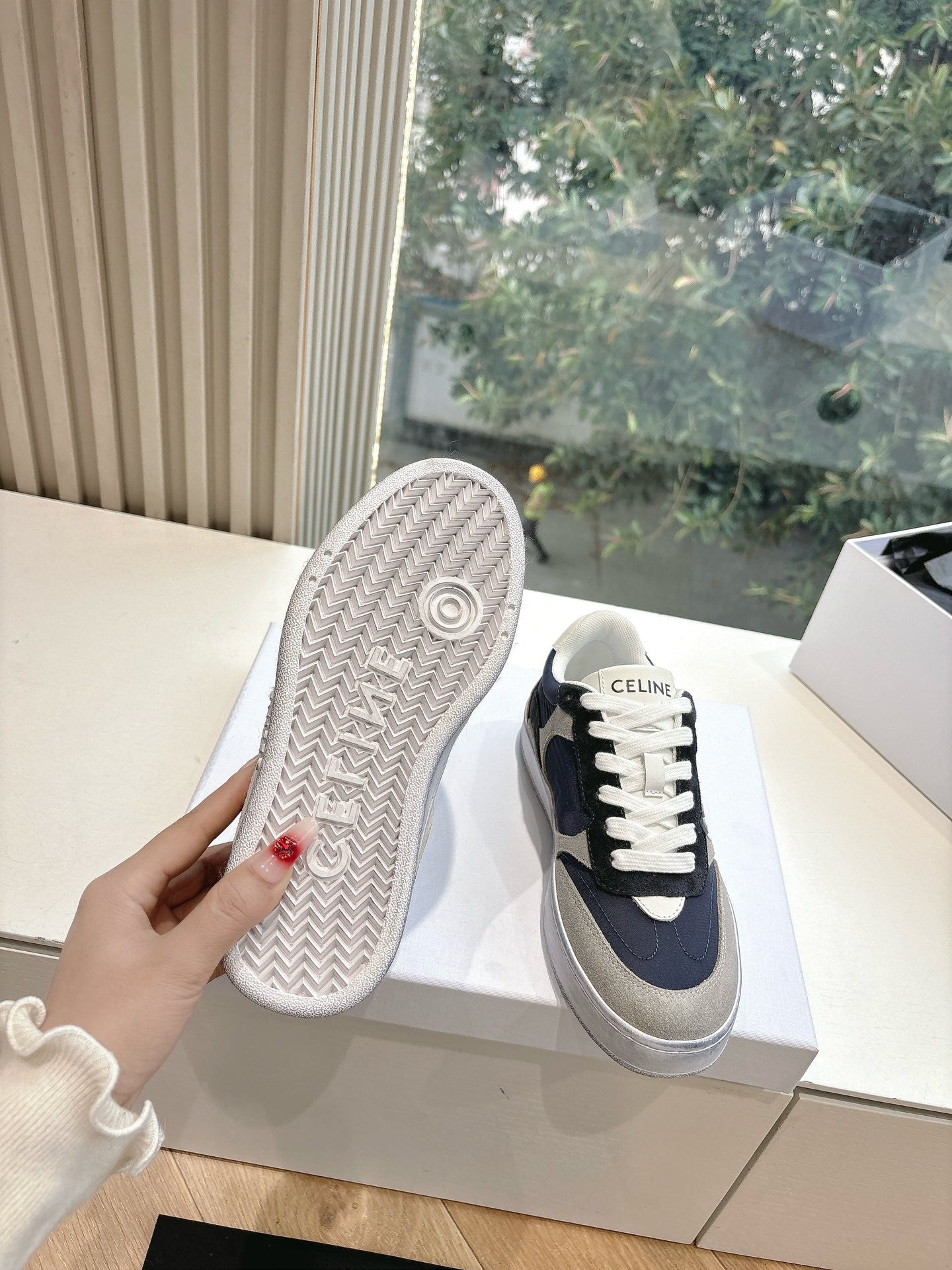 Celine CELINE Sneaker Blue Gray Suede 285895