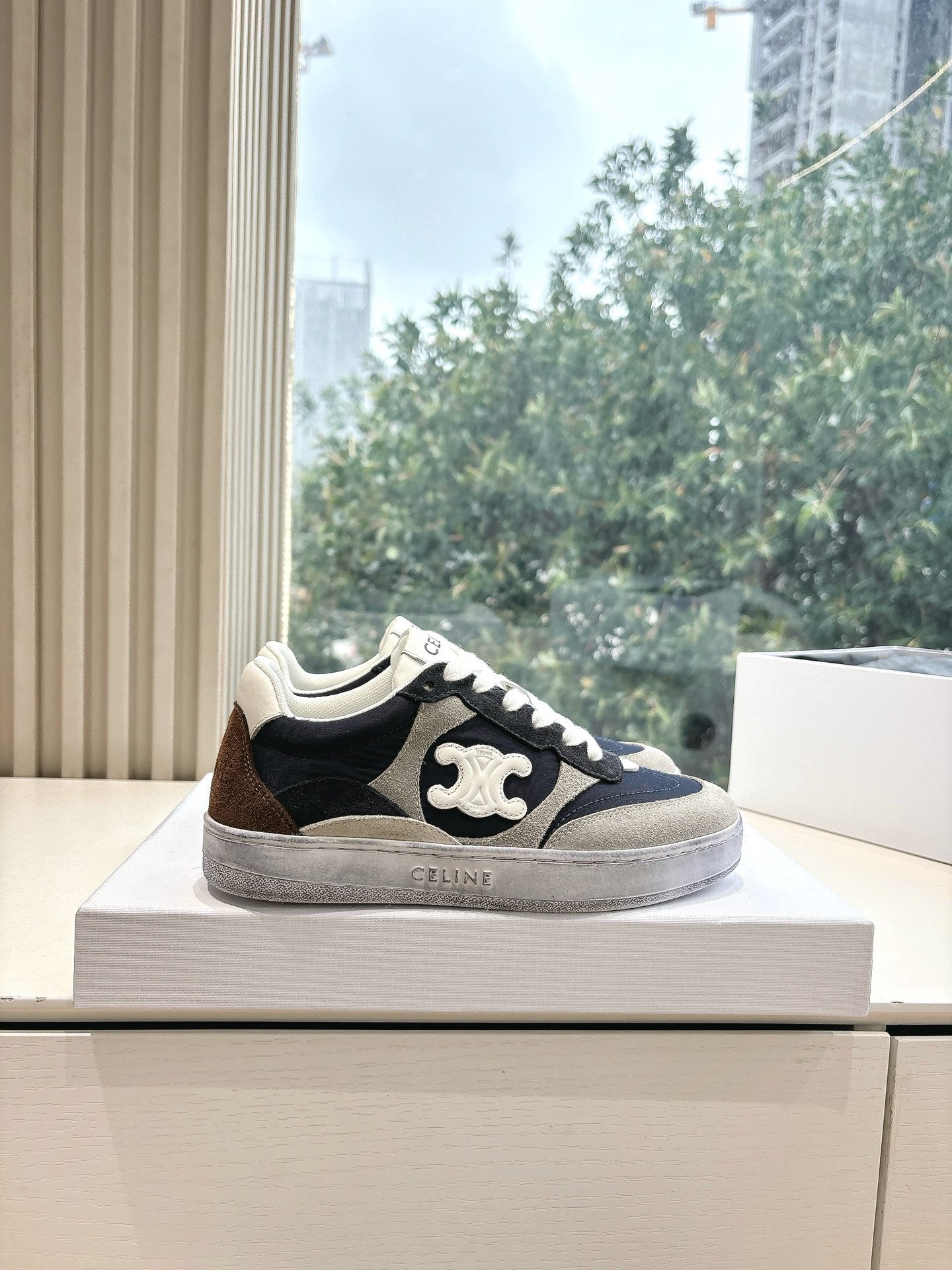 Celine CELINE Sneaker Blue Gray Suede 285895