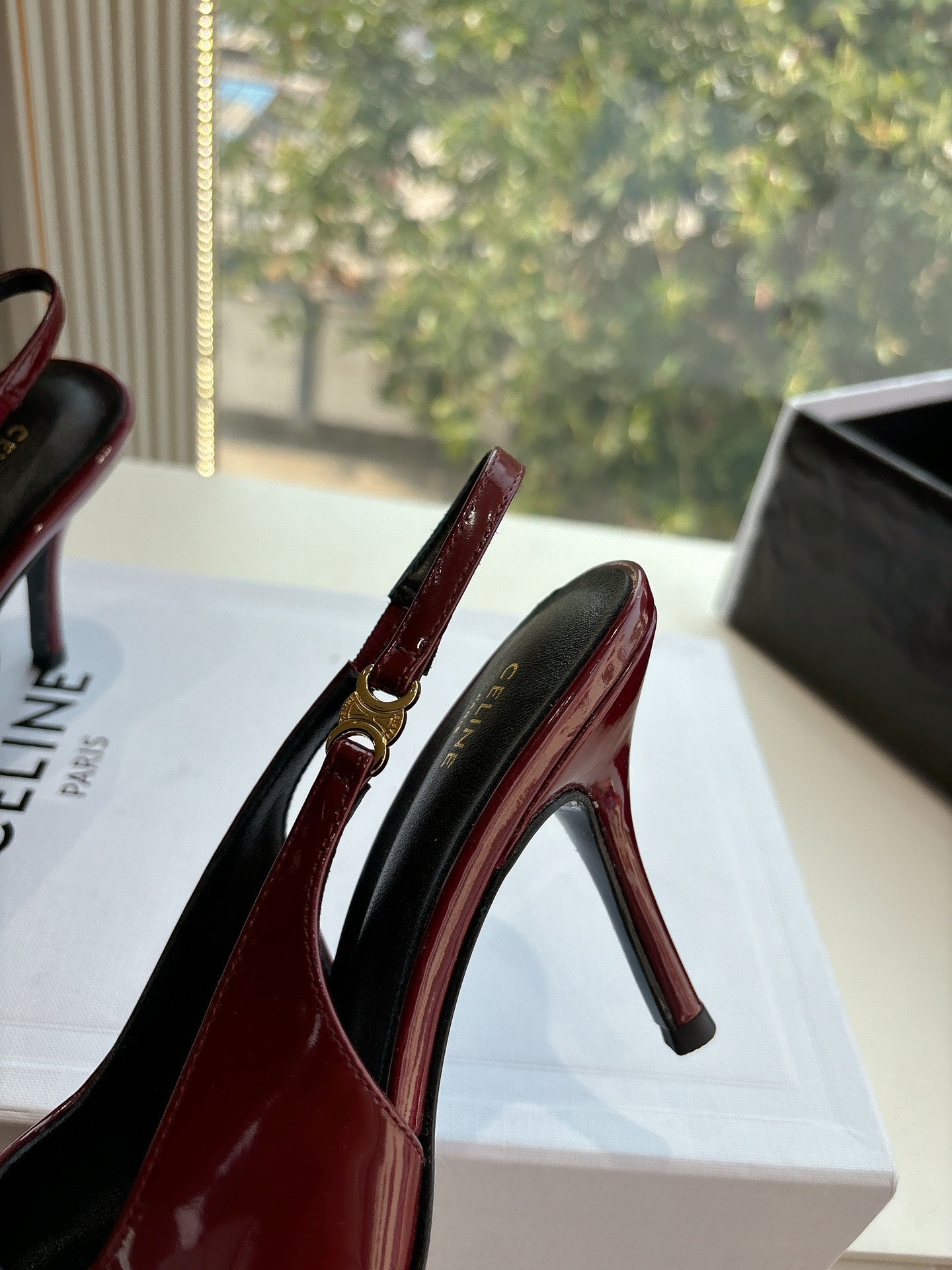 Celine CELINE Slingbacks Red Patent Leather 285939
