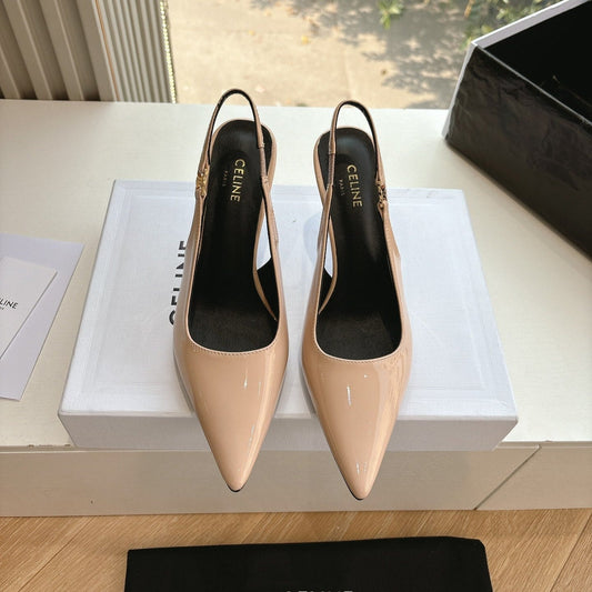 Celine CELINE Slingbacks Pink Patent Leather 285941