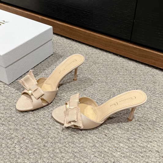 DIOR sandal a DIORable 80 beige grosgrain lambskin