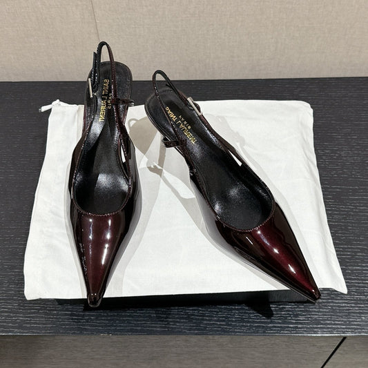 Saint Laurent SL CHERISH SLINGBACK 75 WINE CALFSKIN