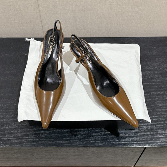 Saint Laurent SL CHERISH SLINGBACK 75 CAMEL CALFSKIN