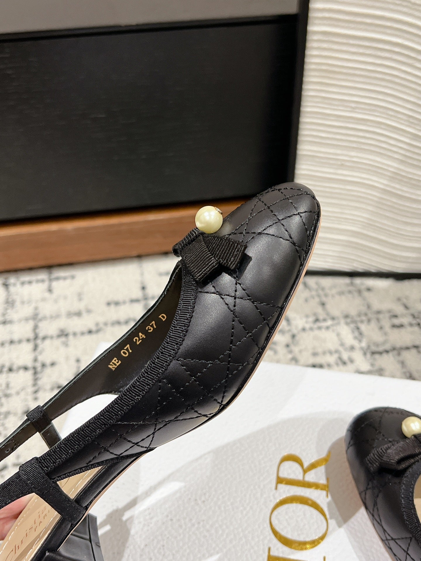 DIOR Ballet Slingback Pump 30mm In Black Quilted Calfskin 997043