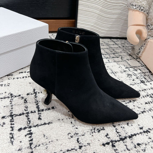 DIOR Tribales Heeled Ankle Boot 80mm In Black Suede  997059