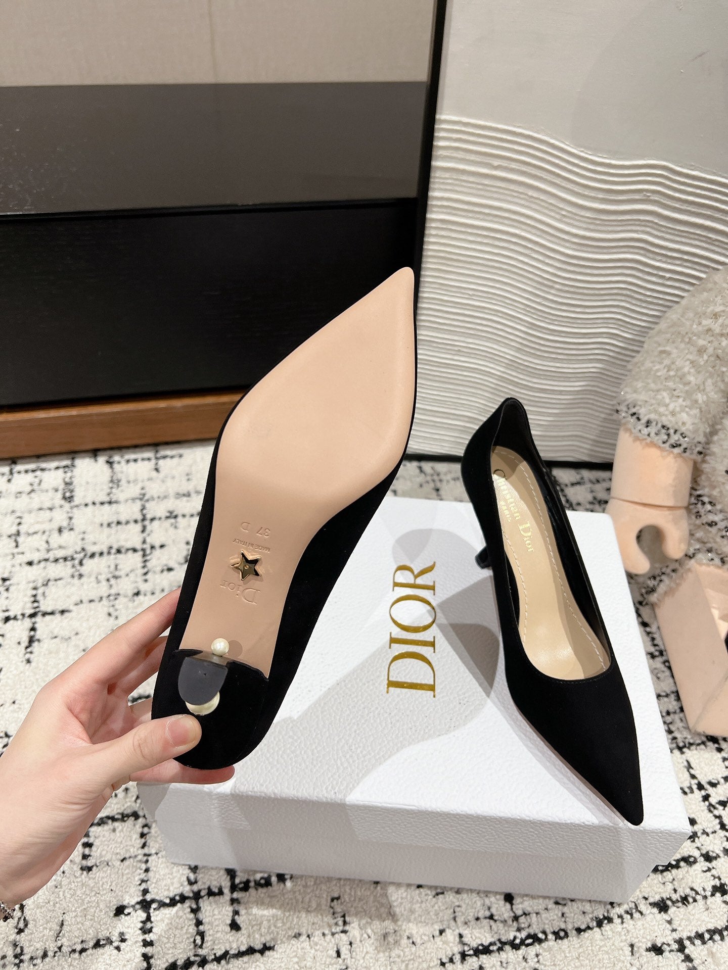 DIOR Tribales Pump Black 80mm In Black Suede 997061