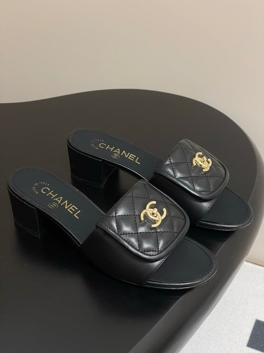 CHANEL 25F Sandal Heel 5cm Quilted