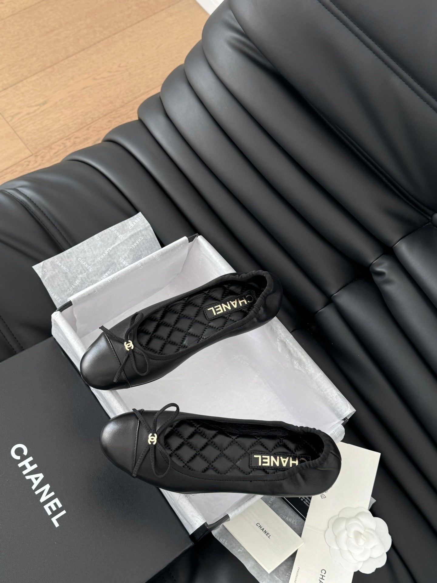 CHANEL Ballet Flats In Black Lambskin 143534