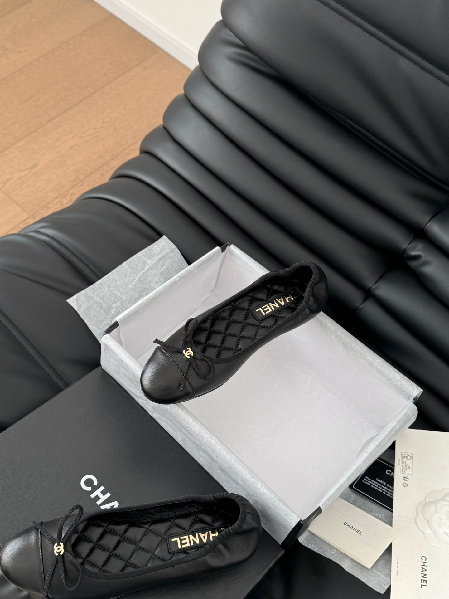 CHANEL Ballet Flats In Black Lambskin 143534