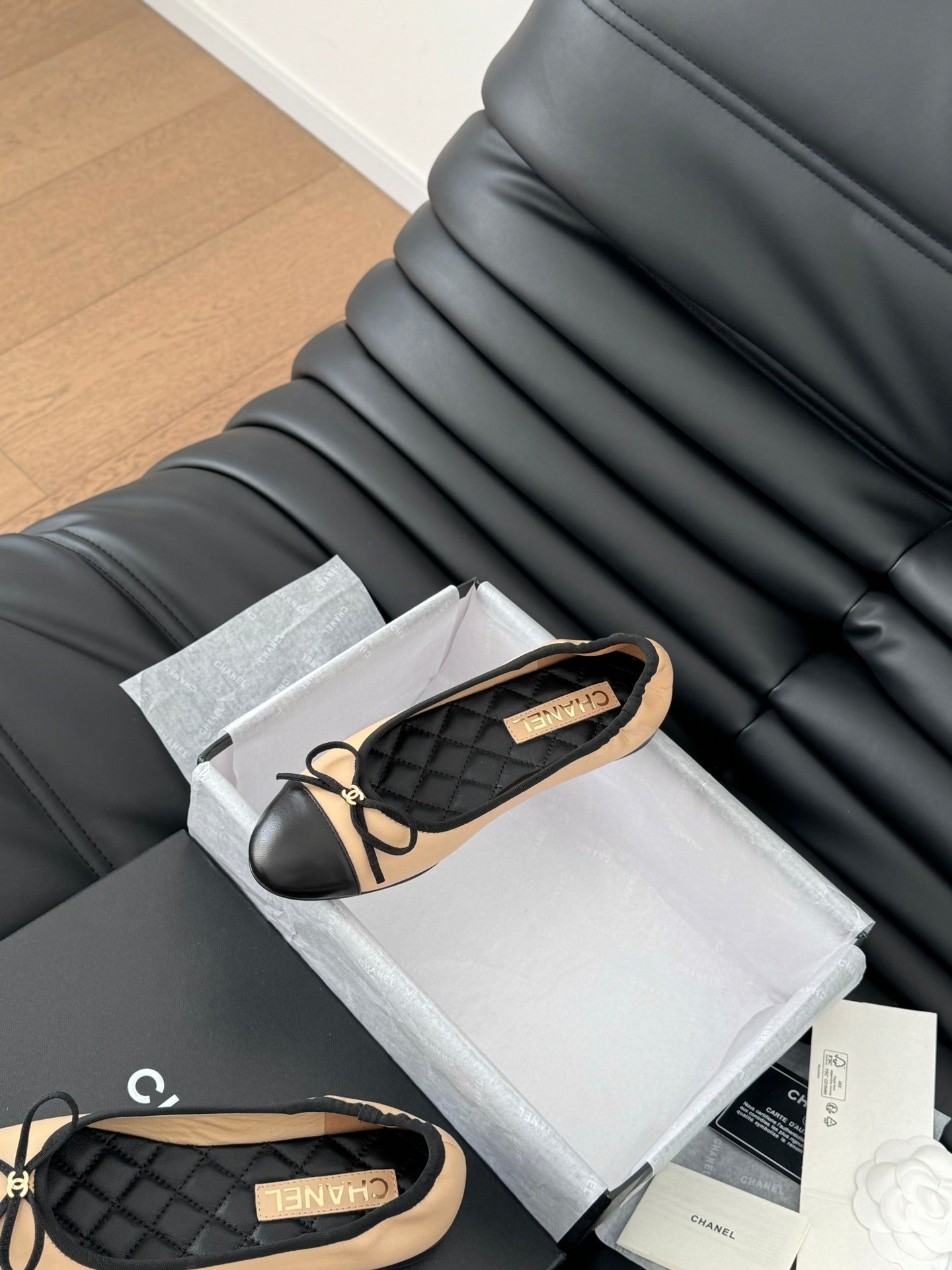 CHANEL Ballet Flats In Beige Lambskin 143538