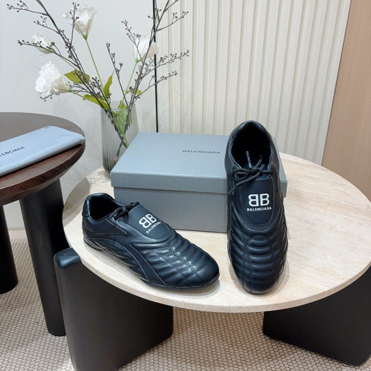 Balanciaga SOCCER SNEAKER IN BLACK QUILTED LAMBSKIN