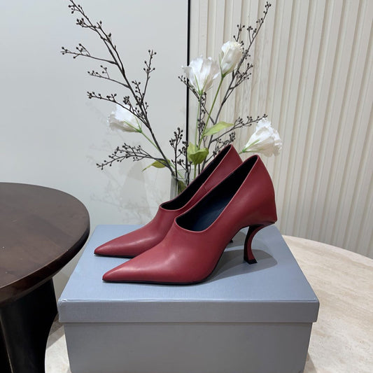 Balanciaga CURVED HEEL DEEP MOUTH PUMPS IN CADILLAC CALFSKIN