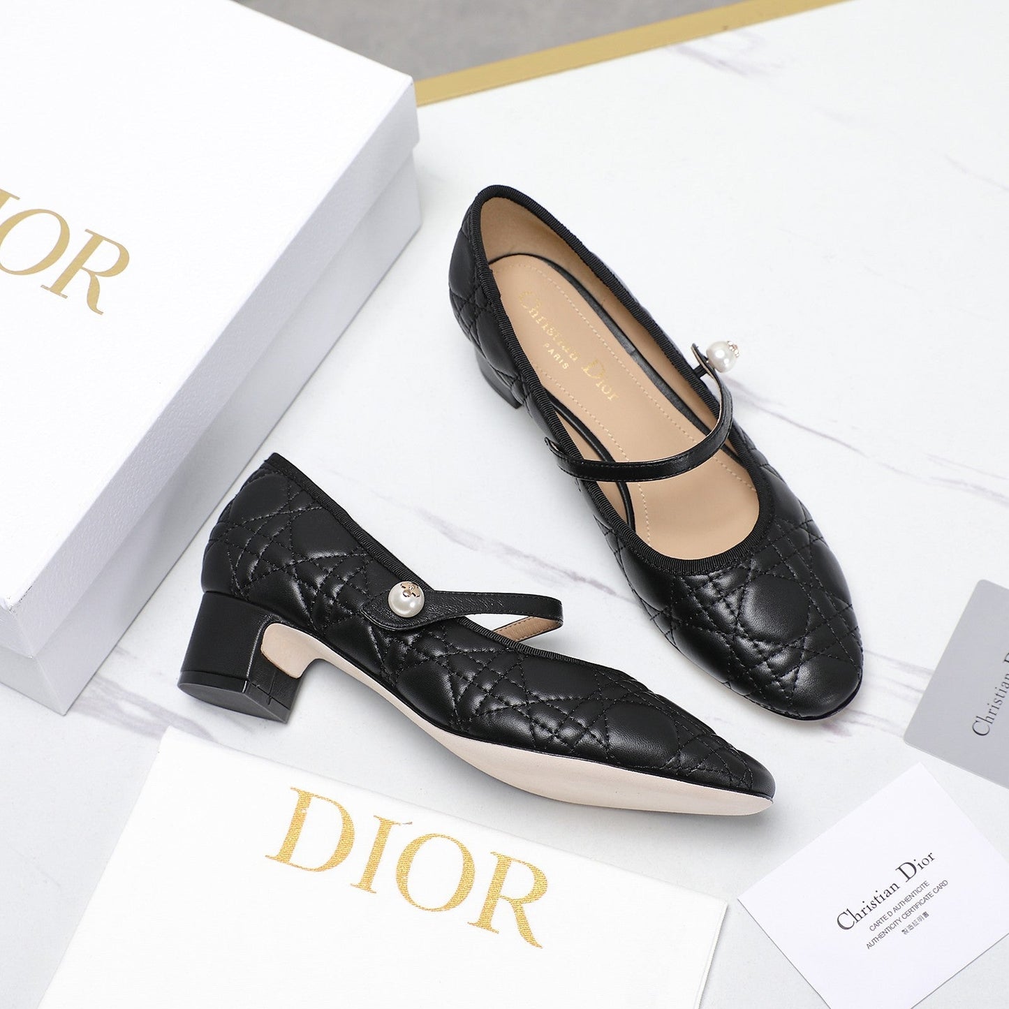 DIOR Ballet Pump 40mm In Black Quilted Calfskin 995268