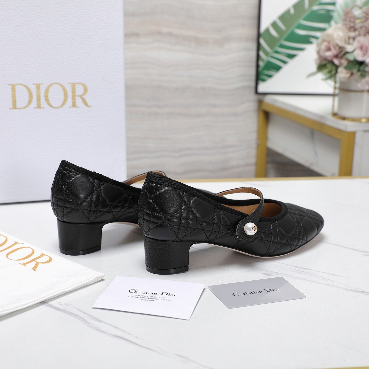 DIOR Ballet Pump 40mm In Black Quilted Calfskin 995268