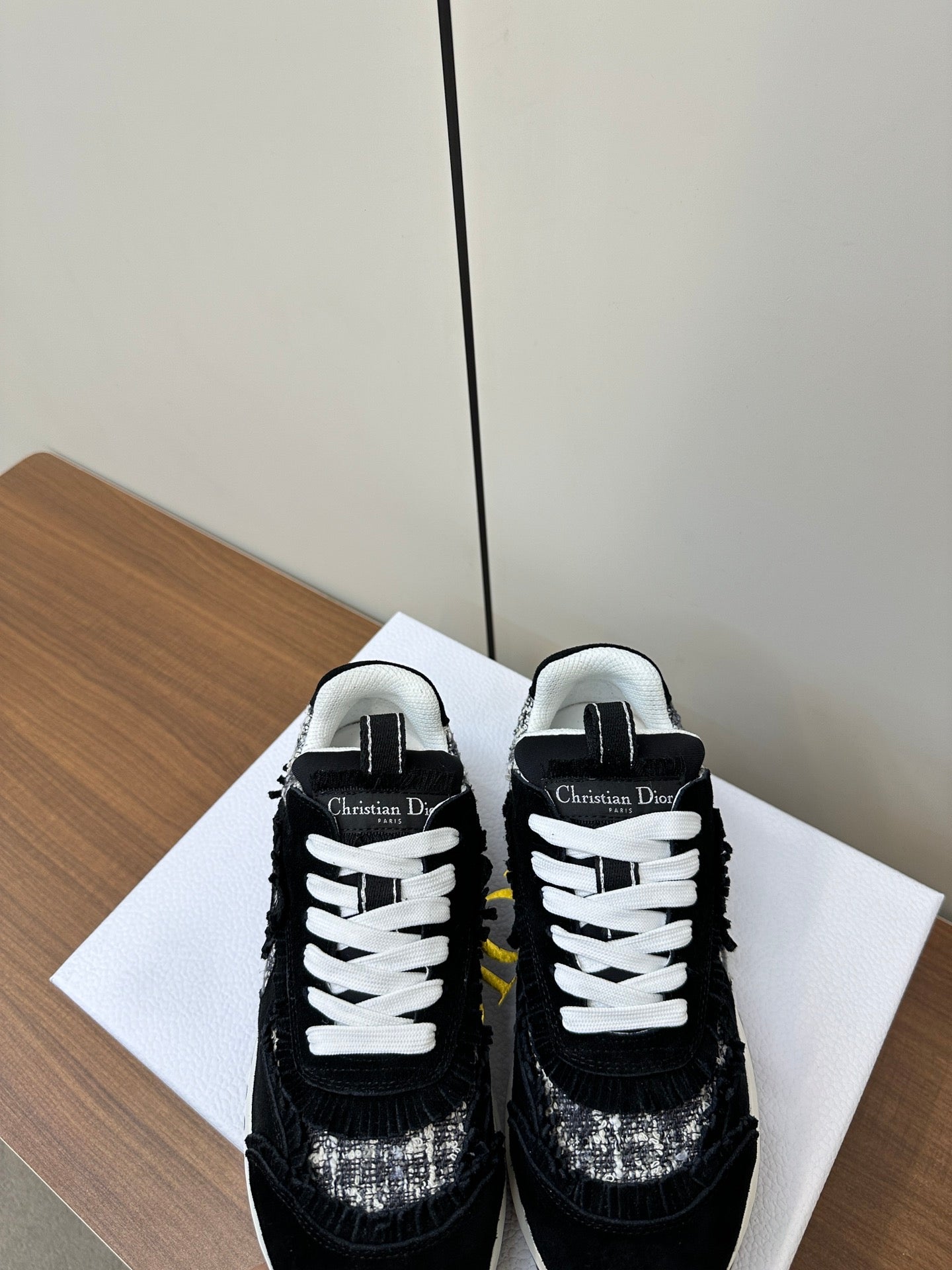 DIOR C'est  DIOR Sneaker In Black Suede And Tweed Fabric  989935