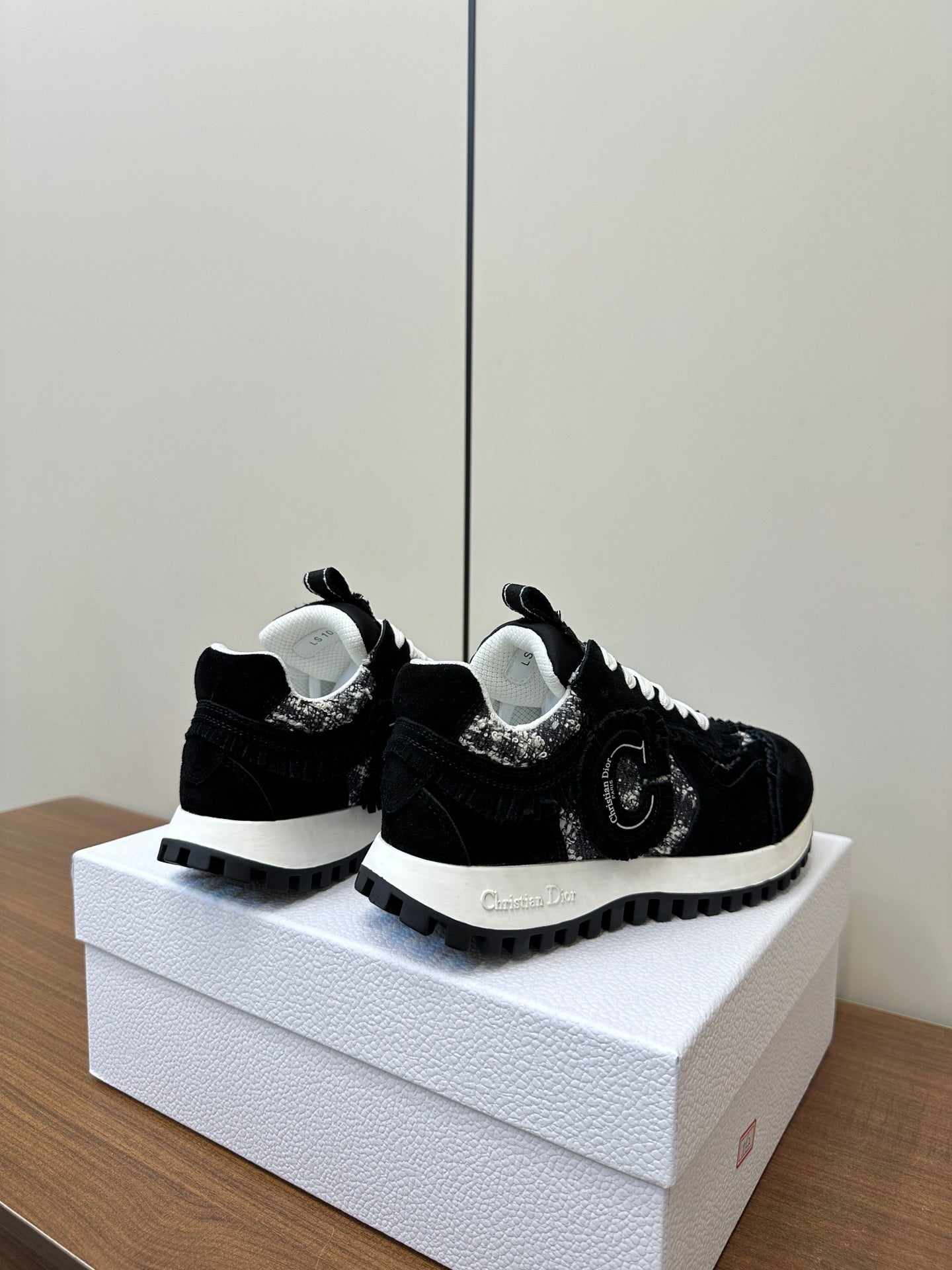 DIOR C'est  DIOR Sneaker In Black Suede And Tweed Fabric  989935