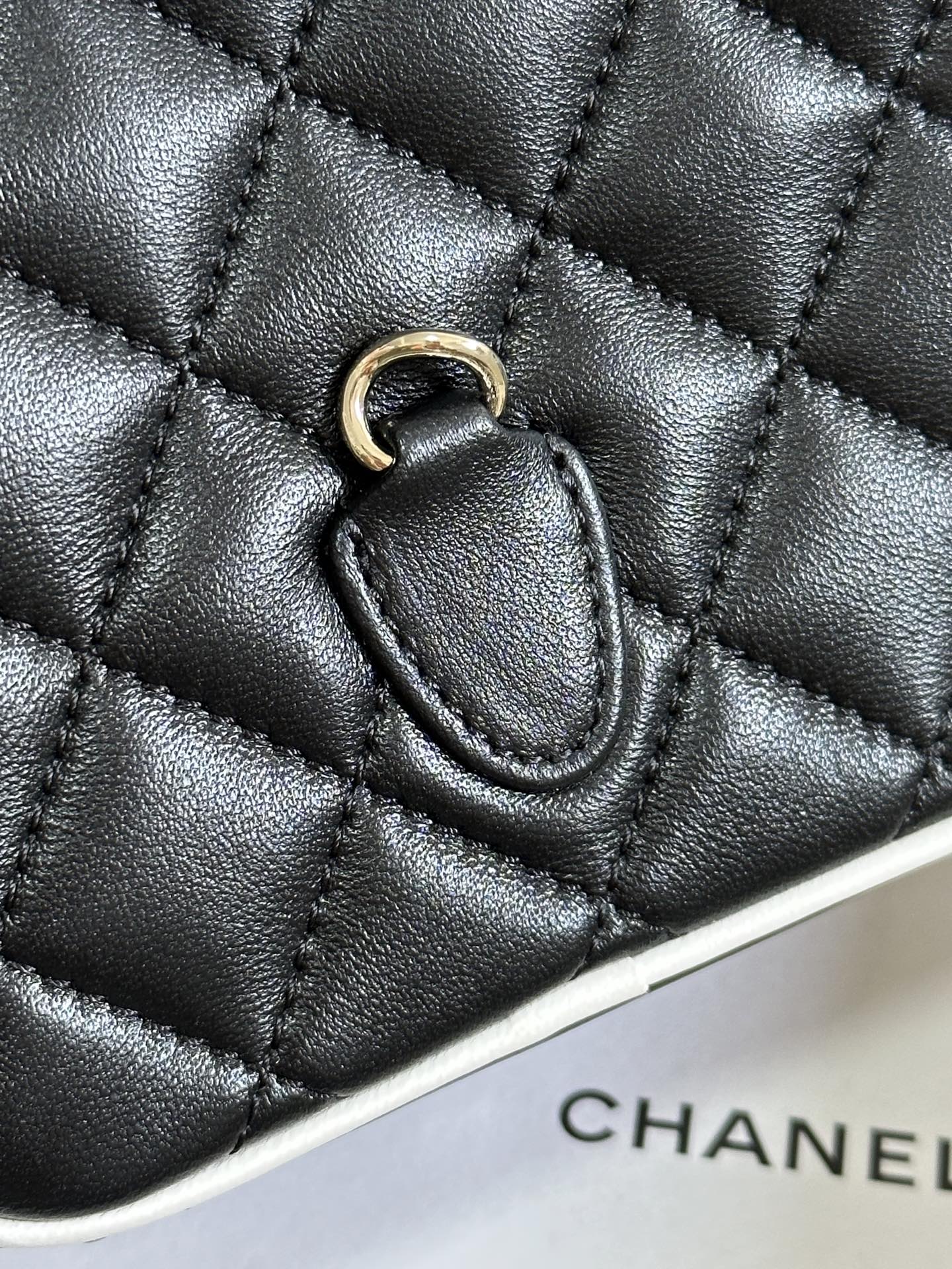 CHANEL 25P Mini Backpack 18 Black White Lambskin Gold Hardware 243528