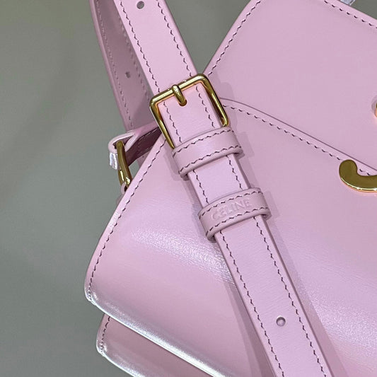 Celine MINI CLAUDE 22 SHINY CALFSKIN LIGHT PINK