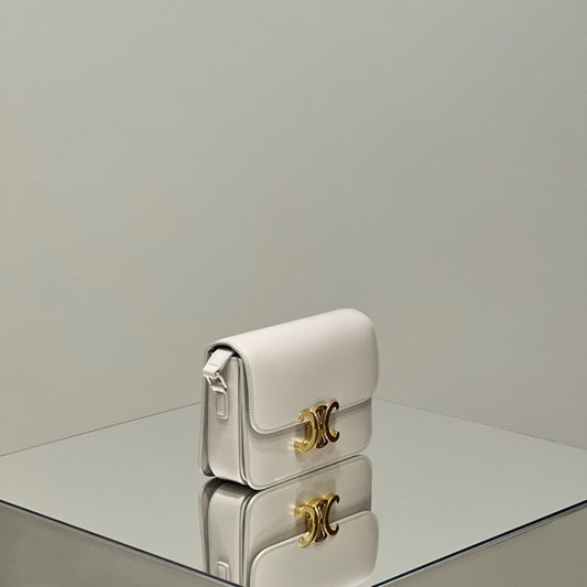 Celine MINI CLAUDE 22 SHINY CALFSKIN WHITE